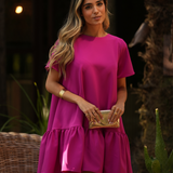 TRUST DRESS MAGENTA & ORANGE