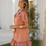 FREE SOUL DRESS PEACH PINK