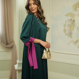 BRAVE DRESS EDEN GREEN & FÚCHSIA