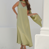 FIESTA DRESS & ENCHARPE SAGE GREEN