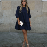 FLOWER DRESS MARITIME BLUE