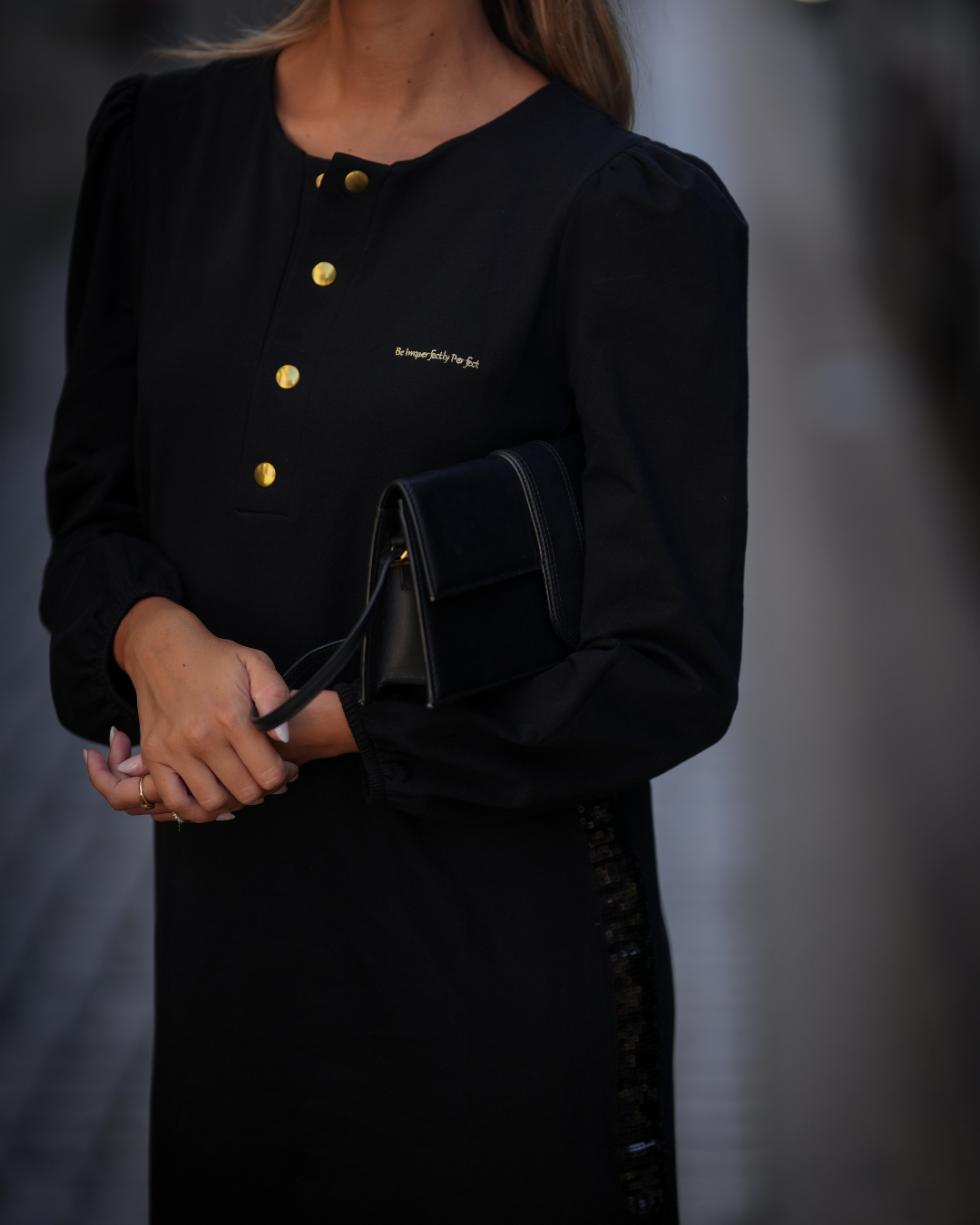 IMPERFECTLY PERFECT DRESS BLACK