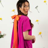 TRUST DRESS MAGENTA & ORANGE