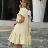 TRUST DRESS BUTTER YELLOW & ROSE
