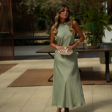 I LOVE MYSELF DRESS SAGE GREEN