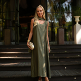 FIESTA DRESS & ENCHARPE OLIVE
