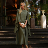 FIESTA DRESS & ENCHARPE OLIVE