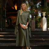 FIESTA DRESS & ENCHARPE OLIVE
