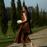 VESTIDO DE FIESTA DE CHOCOLATE