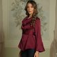 BE LOVE BURGUNDY BLOUSE