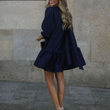 FLOWER DRESS MARITIME BLUE