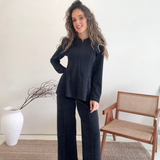 ELEVATE BLOUSE SHINE BLACK