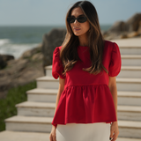 I LOVE ME RED BLOUSE