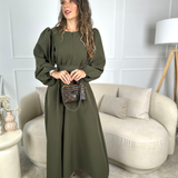 VESTIDO VALIENTE EDEN VERDE Y FUCSIA