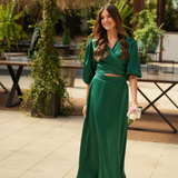 FÉNIX SATIN DRESS RUBY GREEN