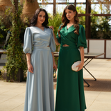 FÉNIX SATIN DRESS RUBY GREEN