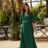 FÉNIX SATIN DRESS RUBY GREEN