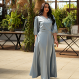 FÉNIX SATIN DRESS SKY BLUE
