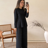 ELEVATE BLOUSE SHINE BLACK