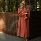 FEMME DRESS & COAT TERRACOTA