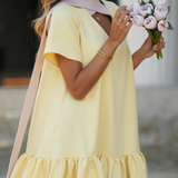 TRUST DRESS BUTTER YELLOW & ROSE