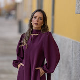 VESTIDO VALIENTE EDEN VERDE Y FUCSIA