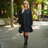 BE TRUE DRESS BLACK & LEOPARD