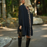 BE TRUE DRESS BLACK & LEOPARD