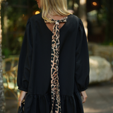 BE TRUE DRESS BLACK & LEOPARD