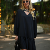 BE TRUE DRESS BLACK & LEOPARD