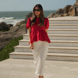 I LOVE ME RED BLOUSE