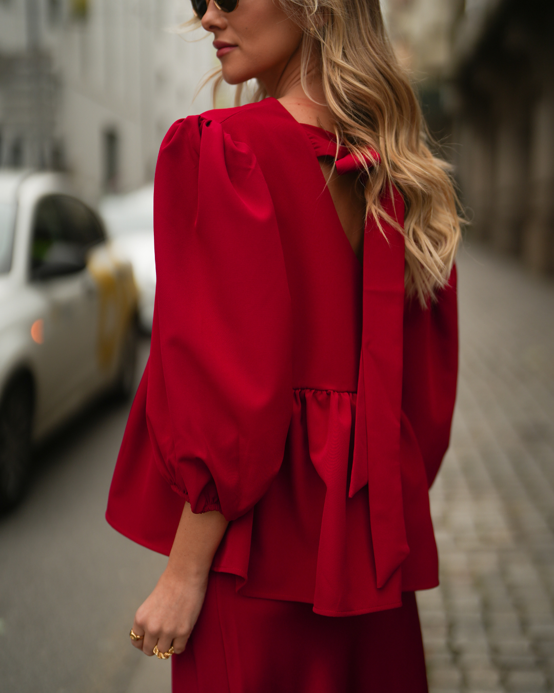 I LOVE ME RED VELVET BLOUSE