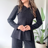 ELEVATE BLOUSE SHINE BLACK