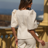 BLUSA BARBIE JACQUARD BEIGE