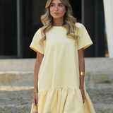 TRUST DRESS BUTTER YELLOW & ROSE