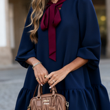 VESTIDO BE TRUE BURDEOS Y ROSA