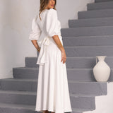 FÉNIX SATIN DRESS WHITE