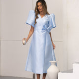 BRIDGERTON DRESS AZUL CELESTE