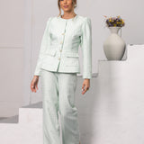 VICHY COAT AQUA GREEN