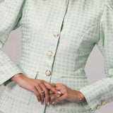 VICHY COAT AQUA GREEN