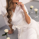 FÉNIX SATIN DRESS WHITE